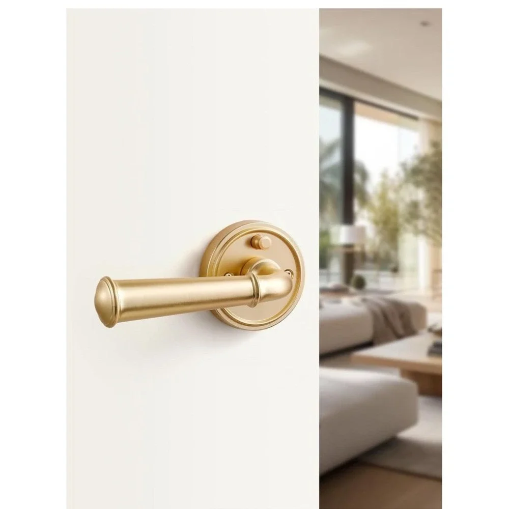 Brushed Gold Privacy Door Handle Interior Bedroom Bathroom Privacy Gold Door ...